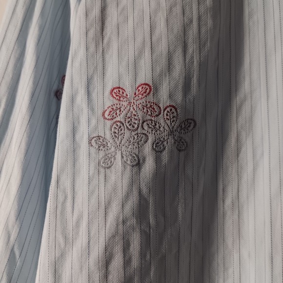 COMME DES GARCONS Blue Cotton Embroidered Shirt M - Picture 3 of 10